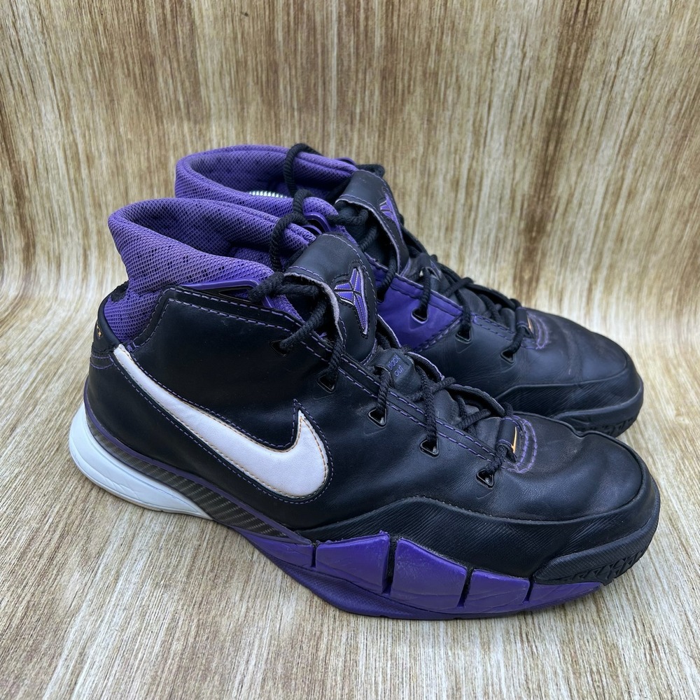 Nike Zoom Kobe 1 Blackout Men's Size 9 Black Varsity Purple‎ Shoes 313143-014
